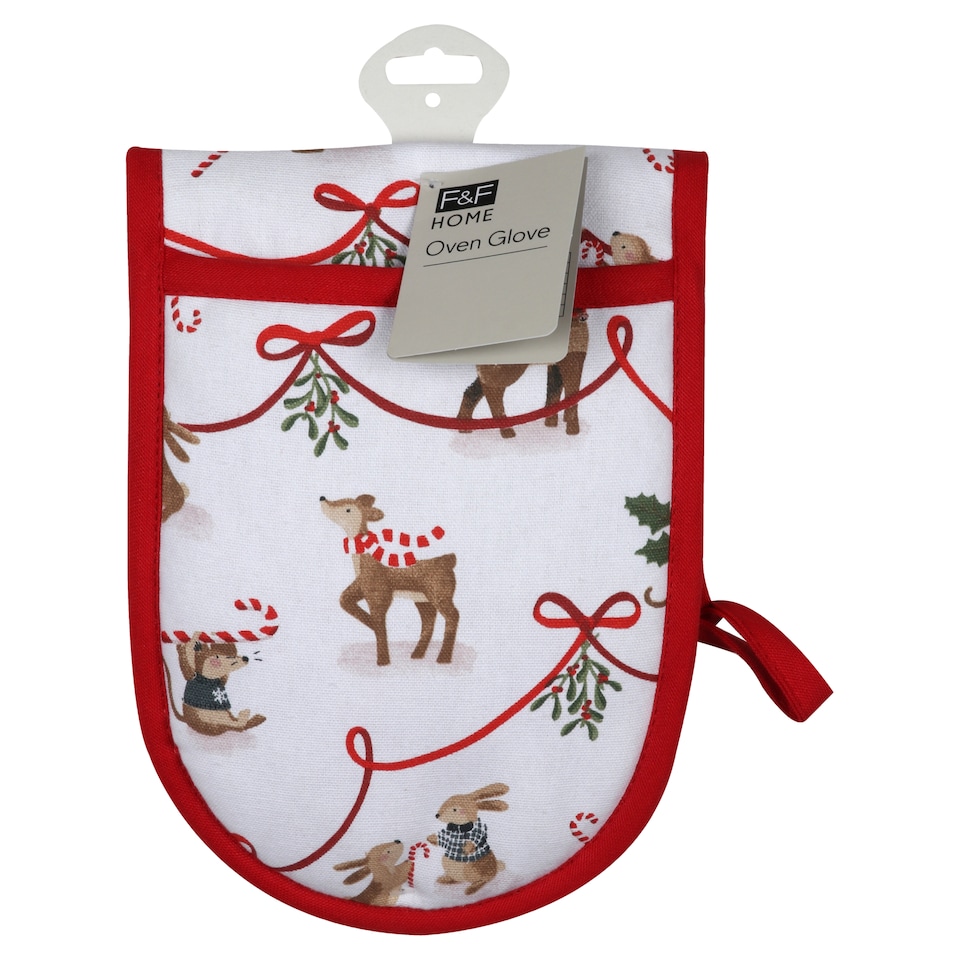 F&F Home Candy cane mouse Oven Glove