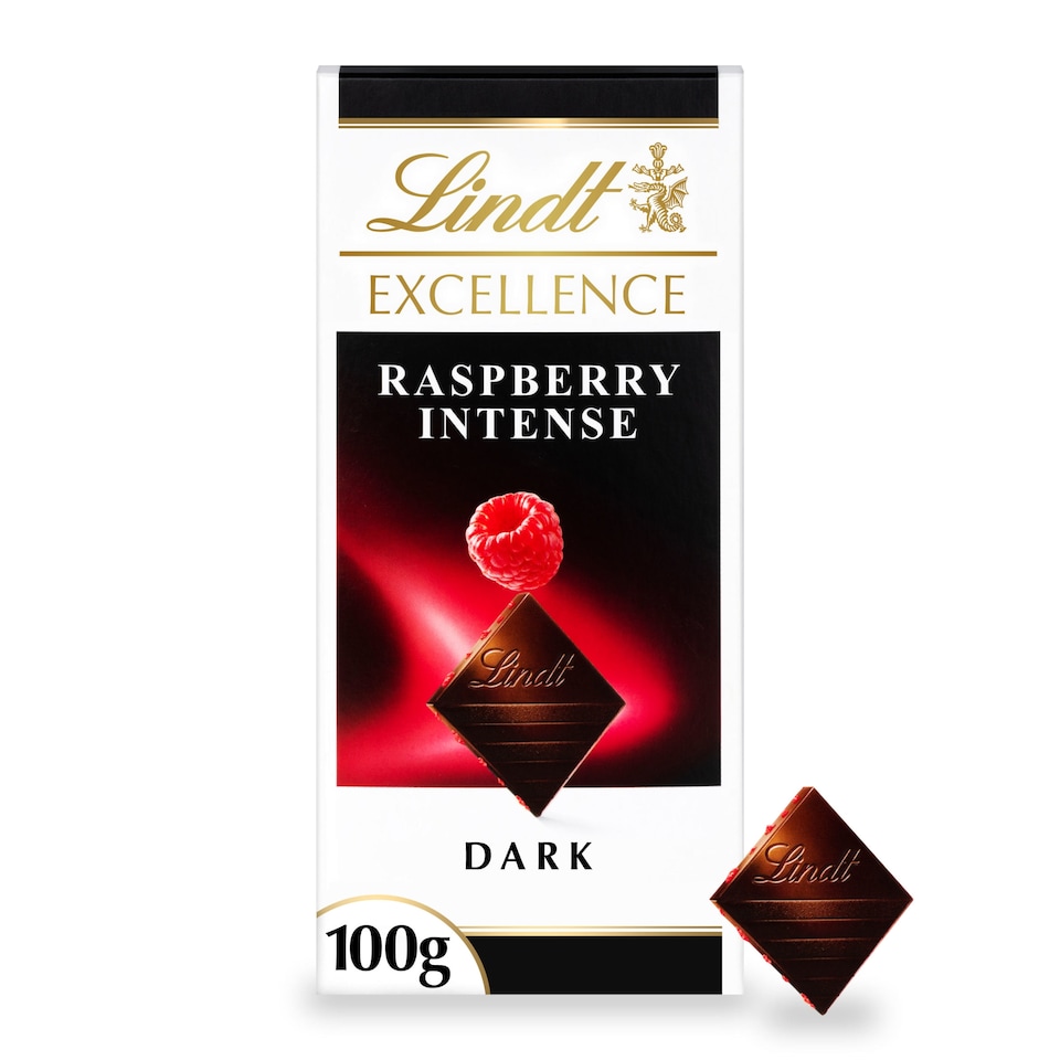 image 1 of Lindt Excellence Raspberry Intense Chocolate Bar 100G