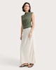 image 2 of F&F Polyamide Draped Ruched Sleeveless Top in Khaki