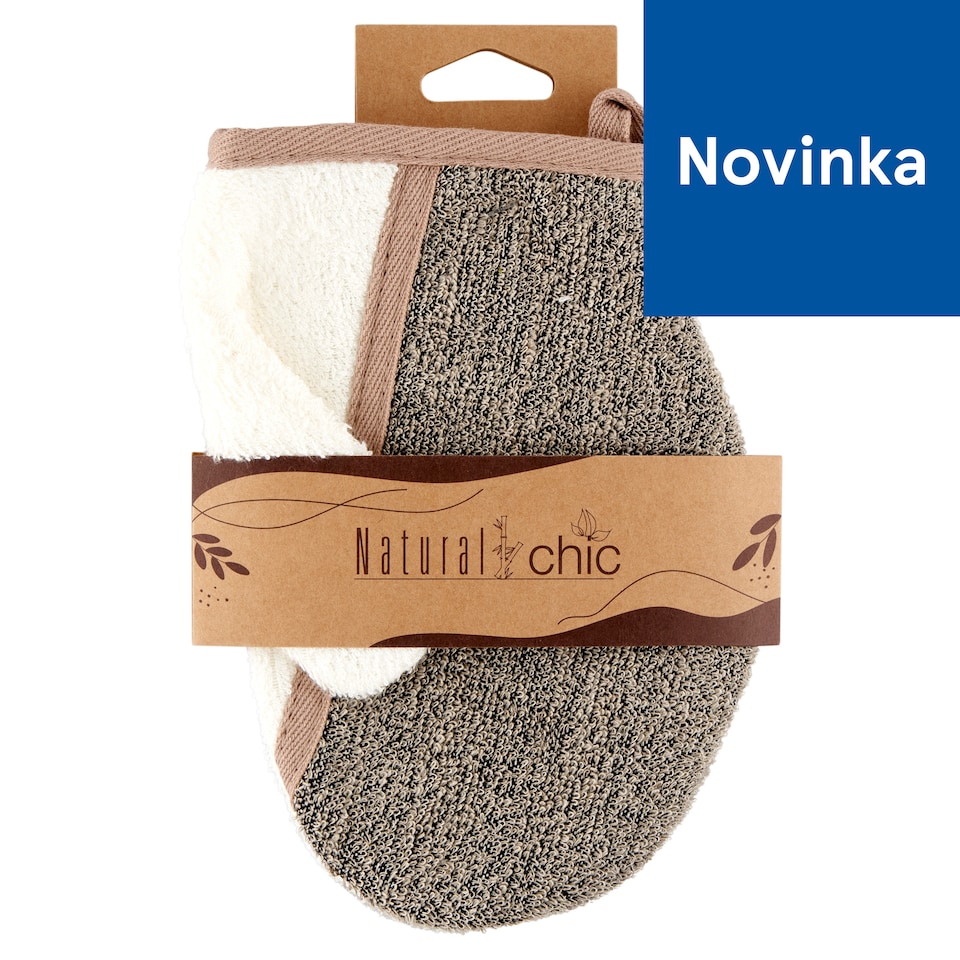 Natural Chic Masážna a peelingová rukavica na telo z ramie a bambusu