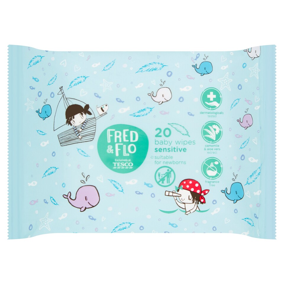 image 1 of Fred & Flo Baby Wipes Sensitive 20 pcs