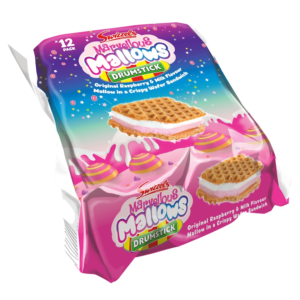 Swizzels Marvellous Mallows Drumstick Sandwich Wafers 12 Pack 144g