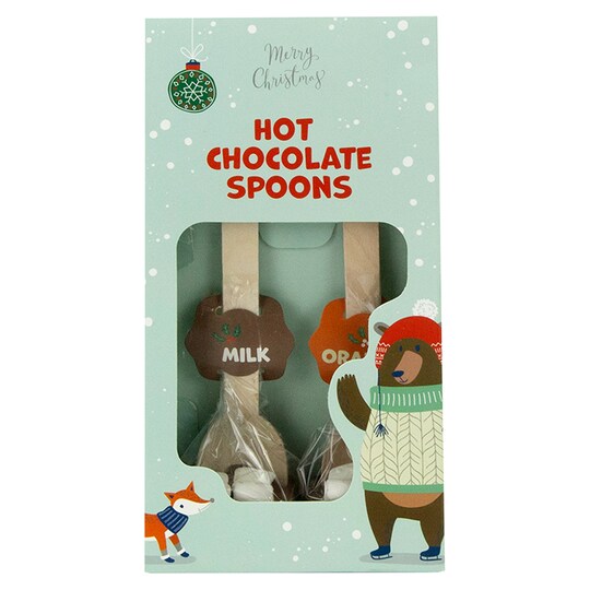 Christmas Bear And Penguin Hot Chocolate Spoons