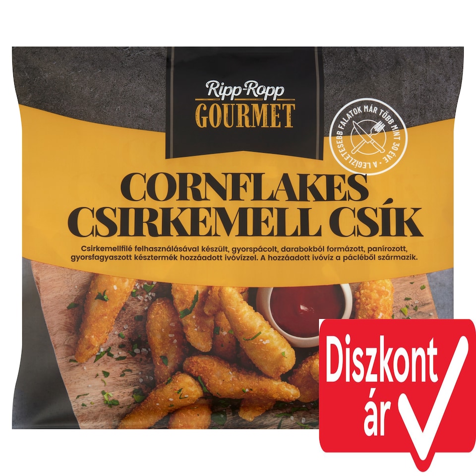 Ripp-Ropp Gourmet gyorsfagyaszott cornflakes csirkemell csík 500 g