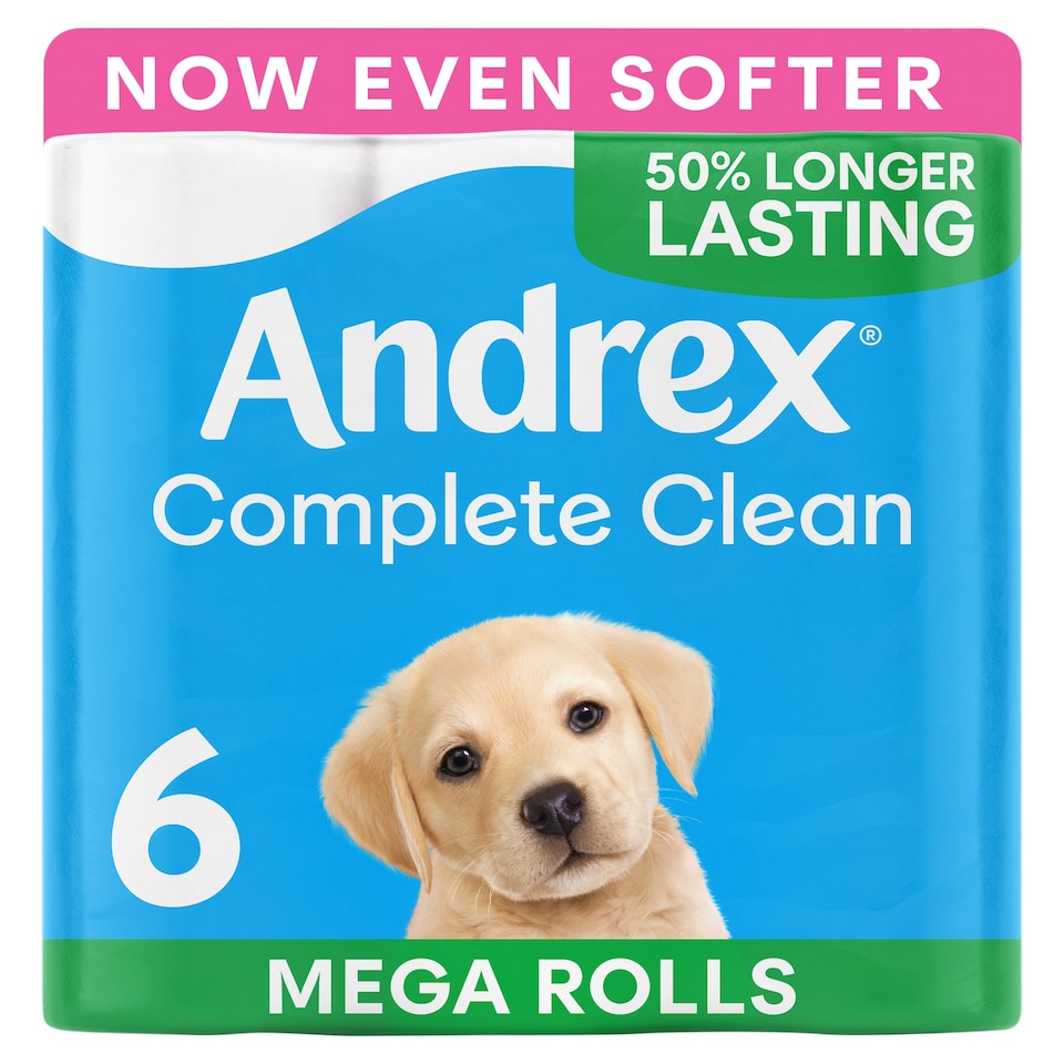 image 1 of Andrex Complete Clean Mega Toilet Tissue 6 Rolls