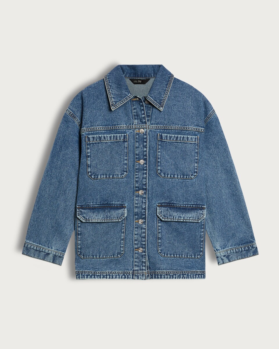 image 1 of F&F Denim Utility Jacket in Blue