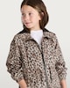 image 2 of F&F Girls Leopard Print Hooded Shower Resistant Jacket in Multi