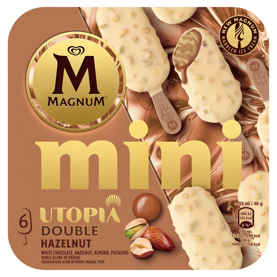 Magnum Mini Utopia Double Hazelnut Ice Cream 6 x 55 ml (330 ml)
