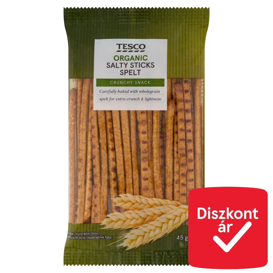 Tesco Organic Spelt Salty Sticks 45 g