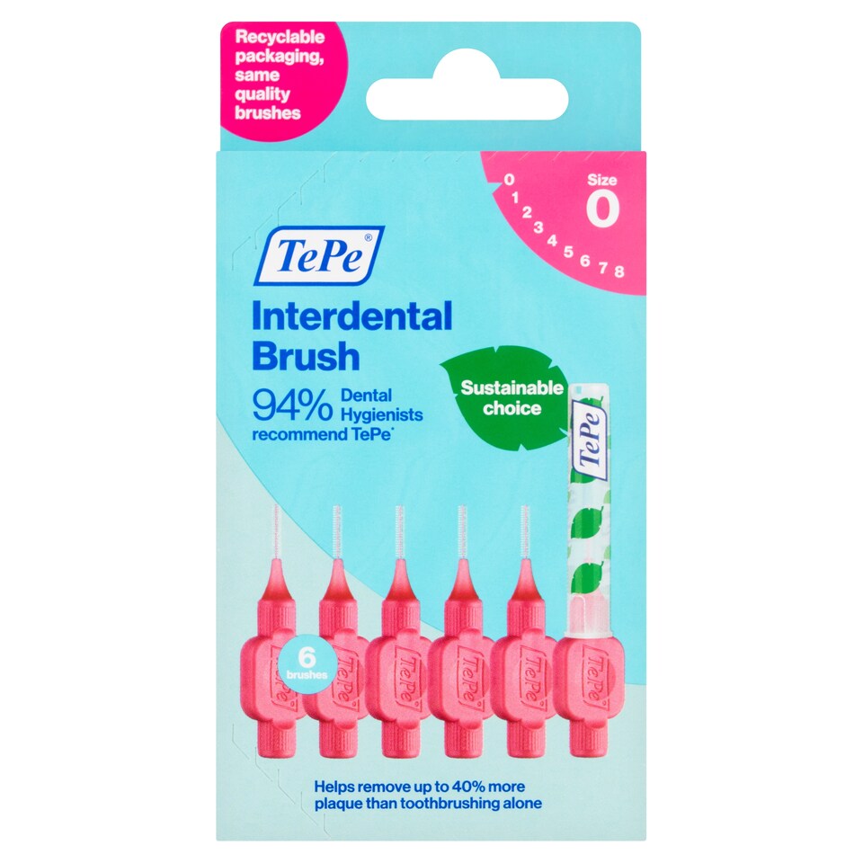 Tepe Interdental Brush Pink Sz0 0.4Mm 6Pack