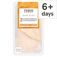 Tesco 2 Cooked Skinless Chicken Breast 220G