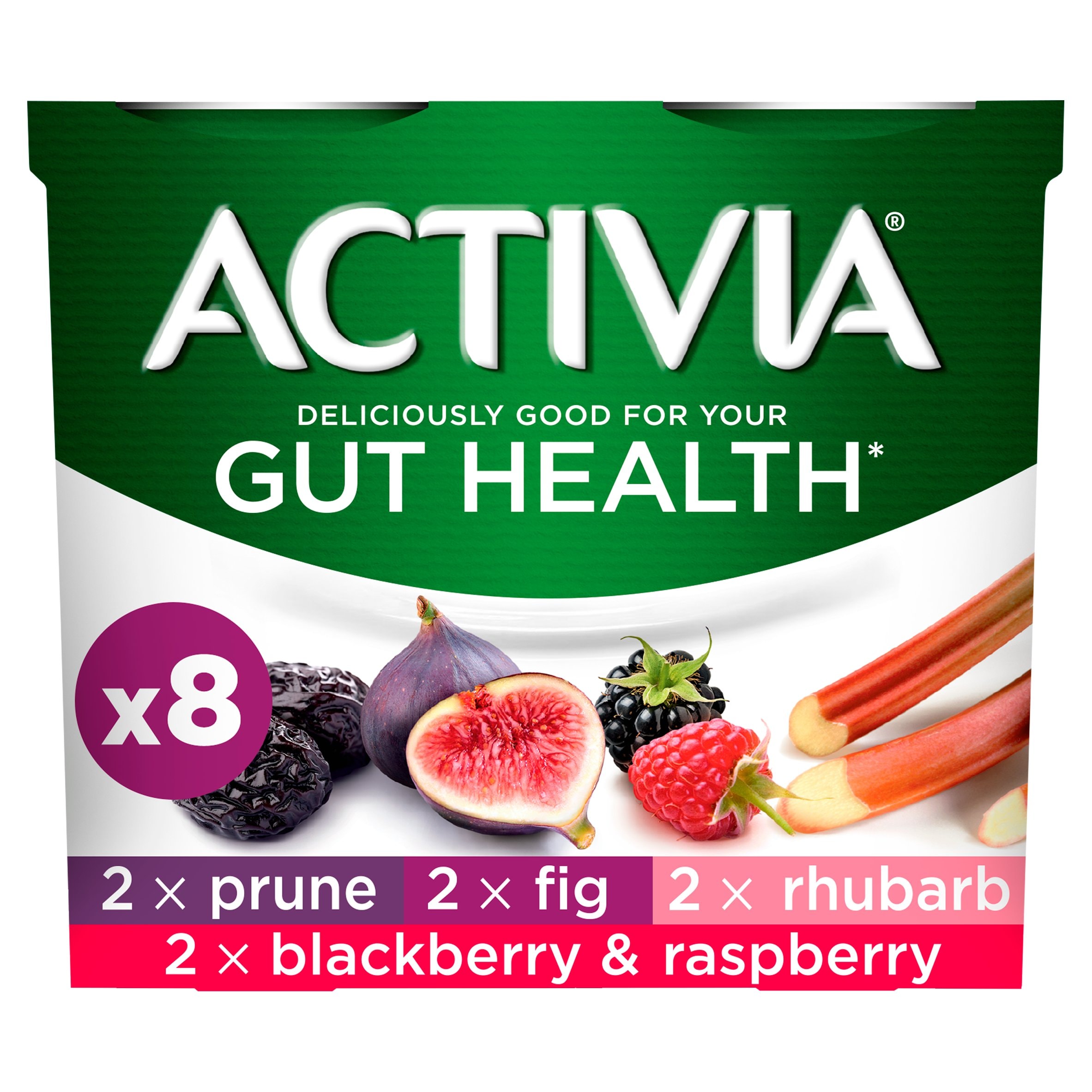 Activia Rhubarb & Mixed Fruit Yogurt 8X115g