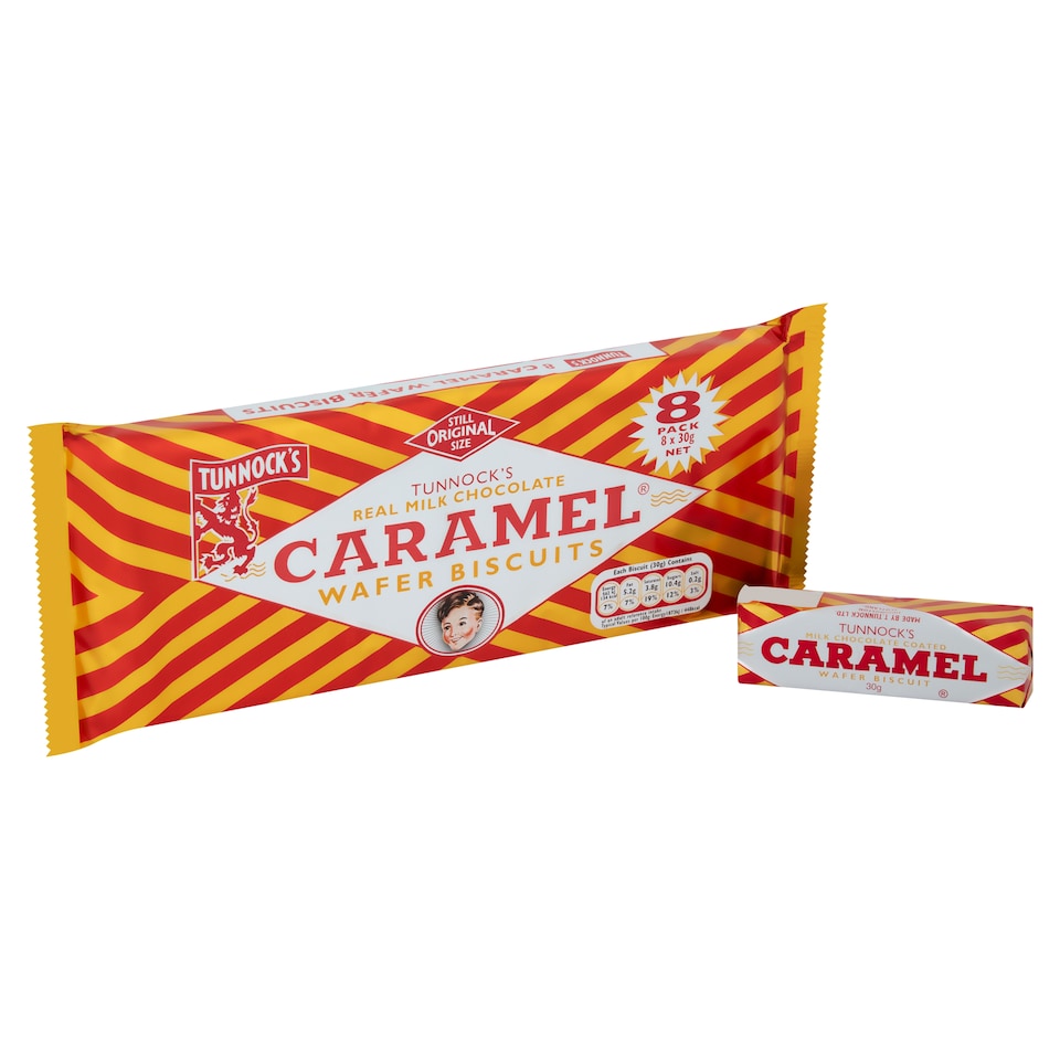 image 1 of Tunnocks Milk Chocolate Caramel Wafer Biscuits Multipack, 240g