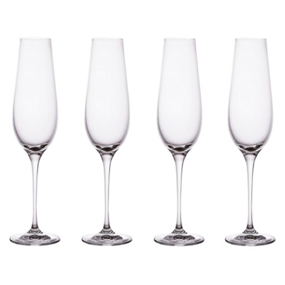 F&F Home Premium Champagne Flute Crystal Glass 4 Pack