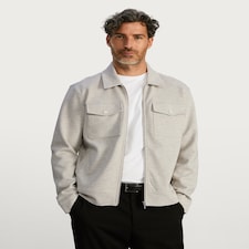 The F&F Edit Cotton Rich Pocket Detail Shacket in Stone
