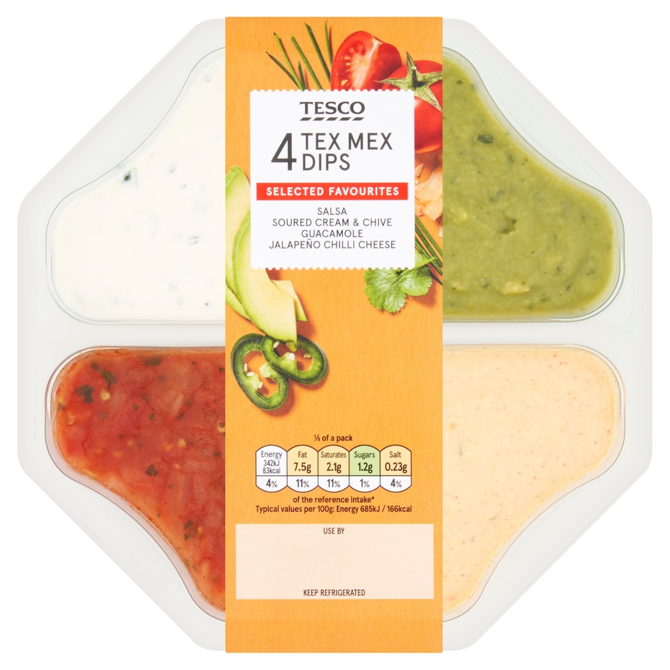 Tesco 4 Tex Mex Dips 400g