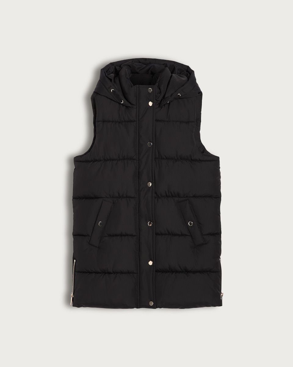 F&F Girls Hooded Puffer Shower Resistant Gilet in Multi