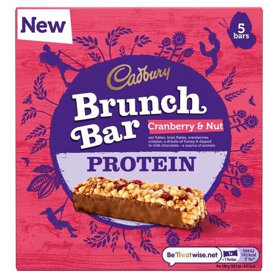 Cadbury Brunch Cranberry & Nut Protein Bar5pk 160G
