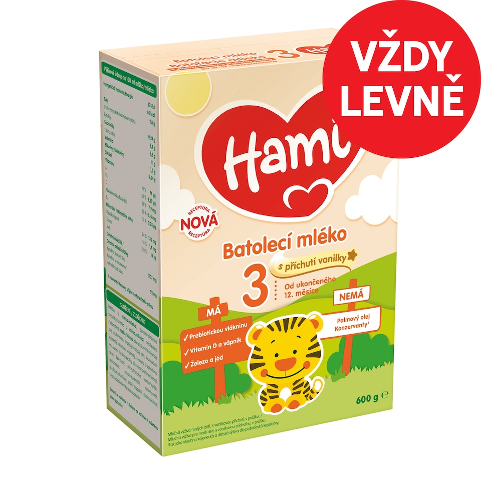 Obrázek 1 pro produkt HAMI 3 batolecí mléko s příchutí vanilky 600g