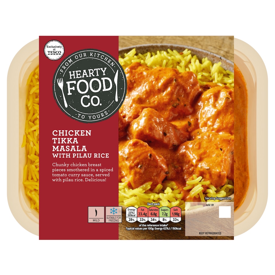 Hearty Food Company Chicken Tikka Masala & Pilau Rice 400G