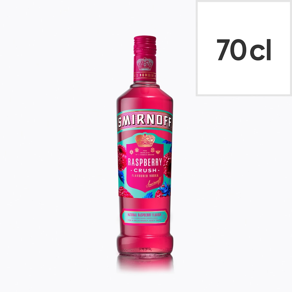 Smirnoff Raspberry Crush Vodka Bottle 35% Vol 70cl