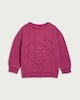 image 4 of F&F Girls Pure Cotton Flower Embroidered Sweatshirt in Pink