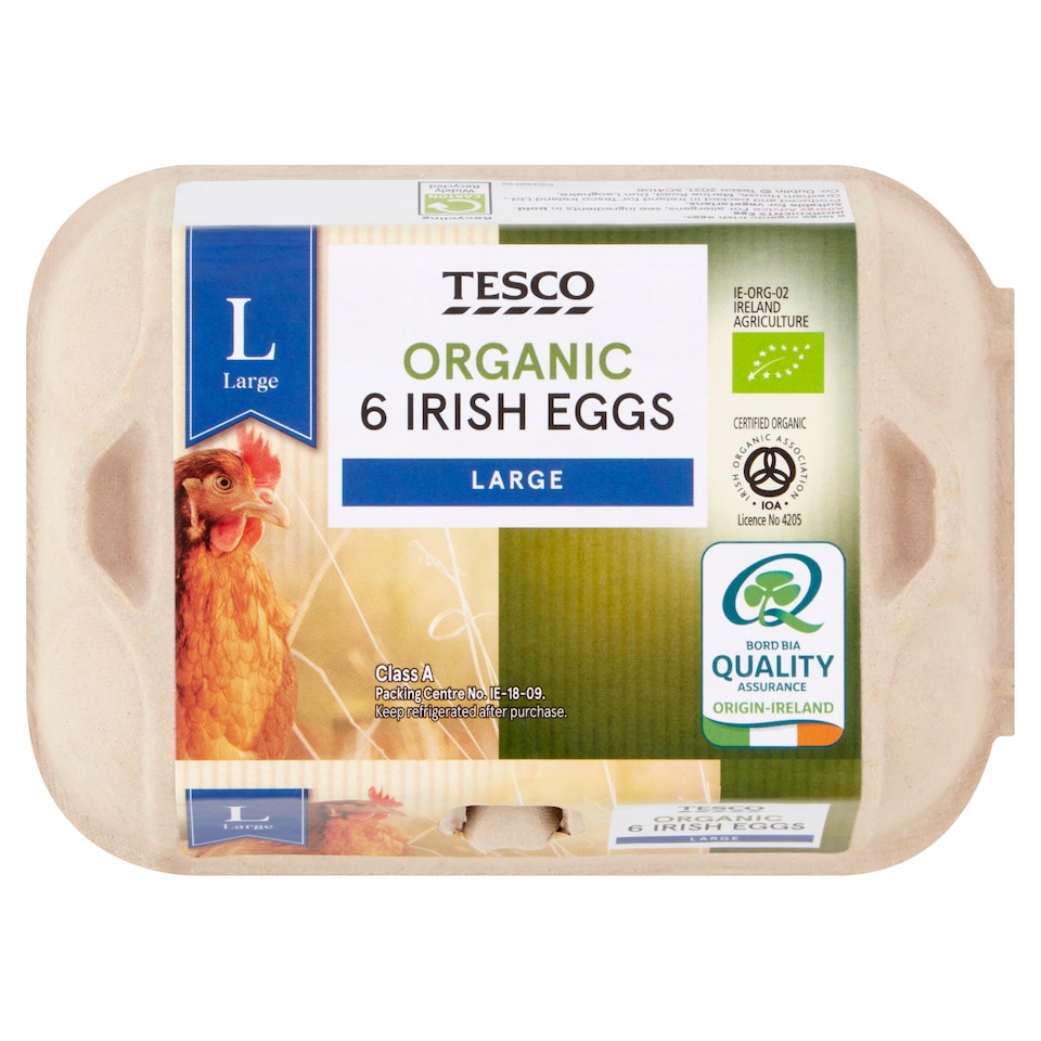 Tesco Organic Large Eggs Box Of 6