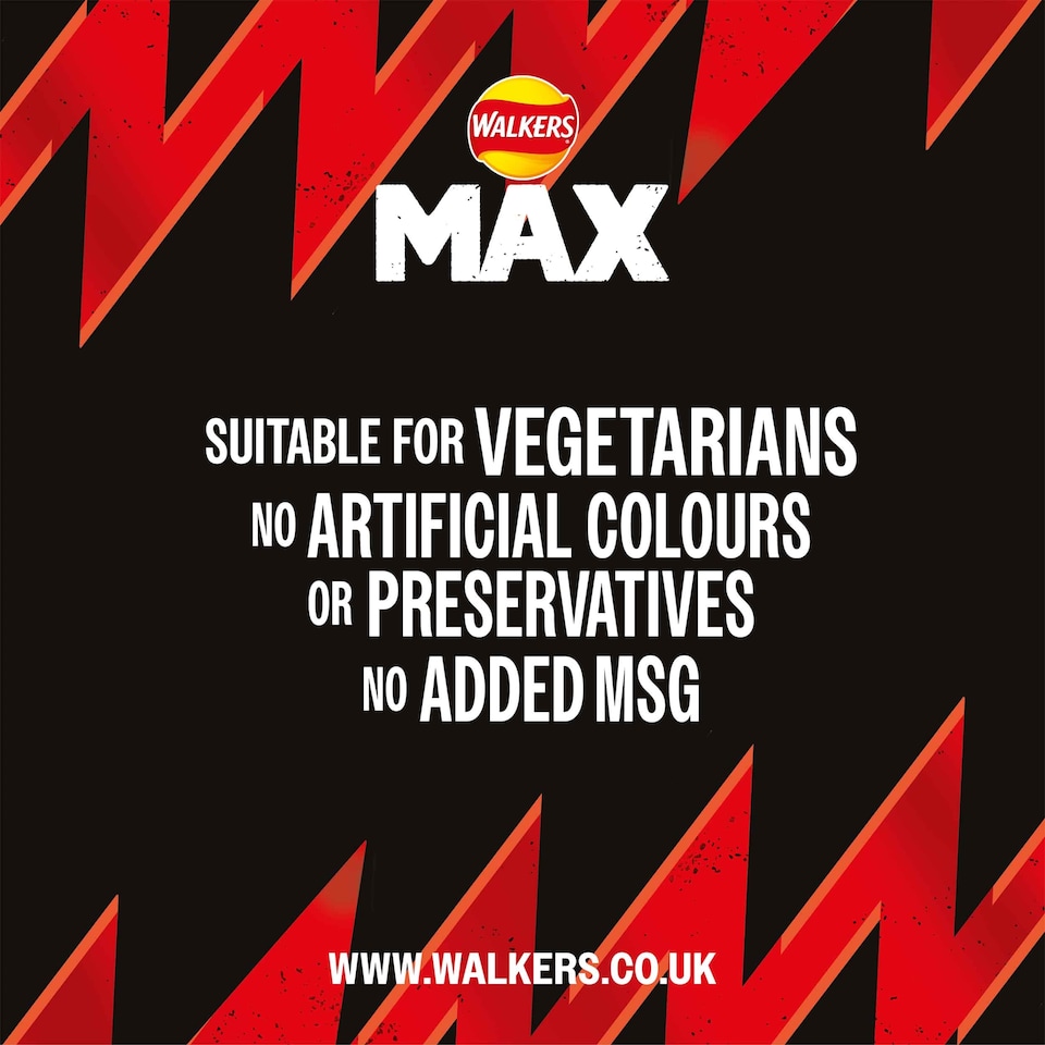 image 1 of Walkers Max Strong Hot Sauce Blaze Sharing Bag Crisps 140g