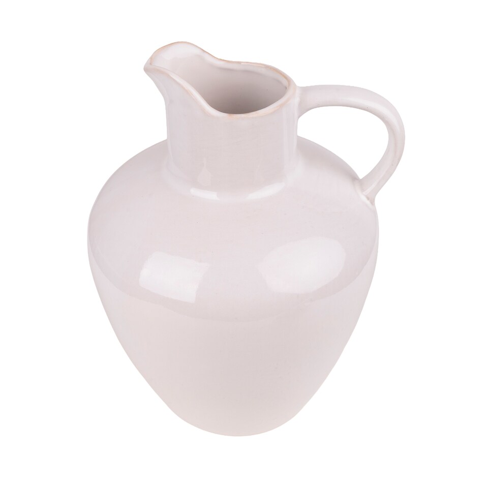 Candlelight Sanctuary Neutral Ceramic Jug Vase
