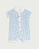 image 1 of F&F Baby Pure Cotton Geometric Knitted Romper in Blue
