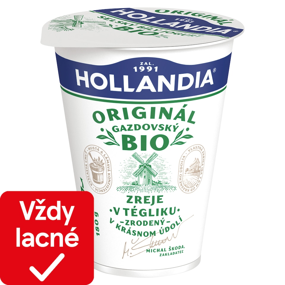 Hollandia Bio jogurt gazdovský biely s kultúrou BiFi 180 g