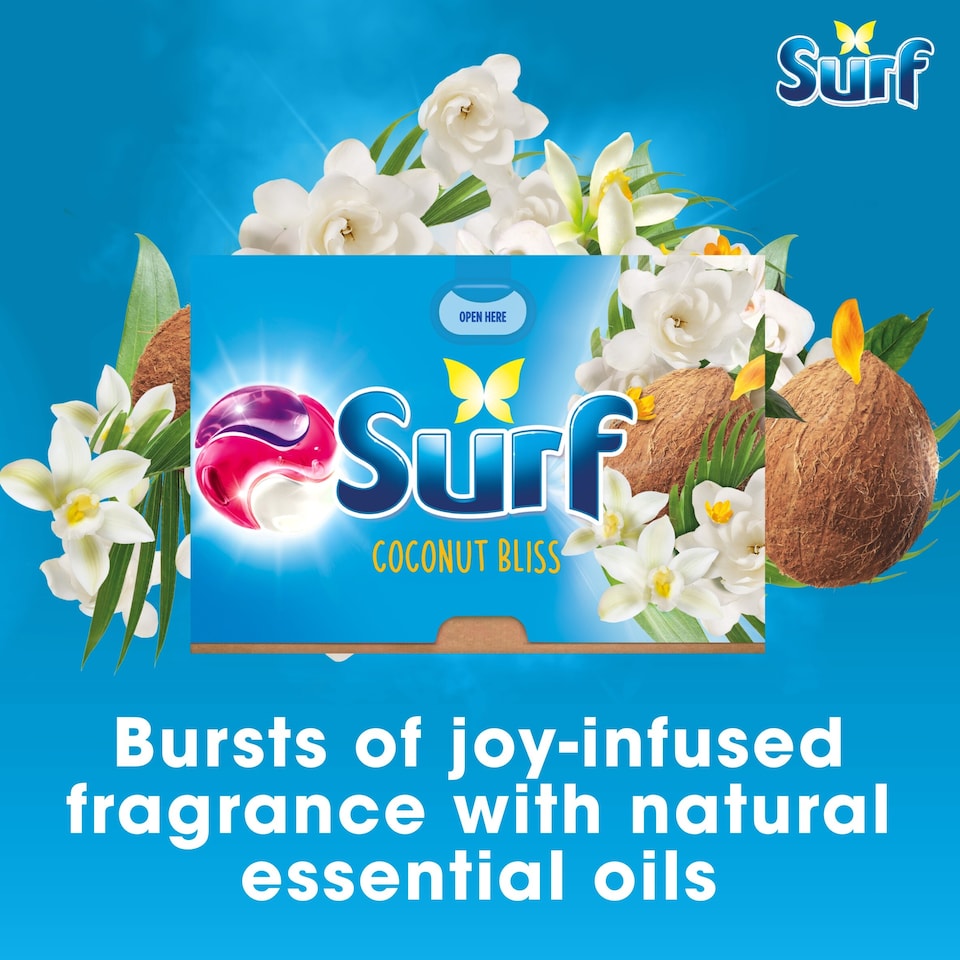 image 1 of Surf 3 In 1 Coconut Bliss Washing Capsules 15 Washes 259.5g