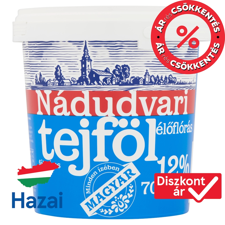 Nádudvari élőflórás, félzsíros tejföl 12% 700 g  1. kép