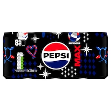 Pepsi Max No Sugar Cola Cans 8x330ml