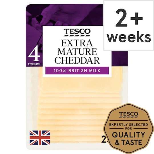 Tesco 10 Extra Mature Cheddar Slices 250G Tesco Groceries