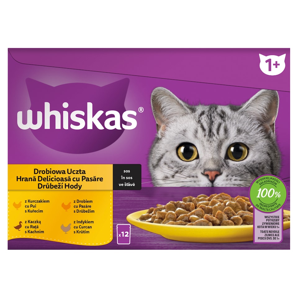 Whiskas Poultry Feast in Juice 12 x 85g (1.02kg)