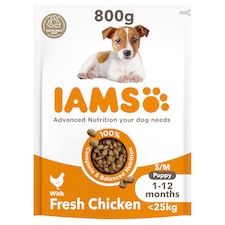 Iams Dog Food Puppy Small, Medium With Chicken 800G