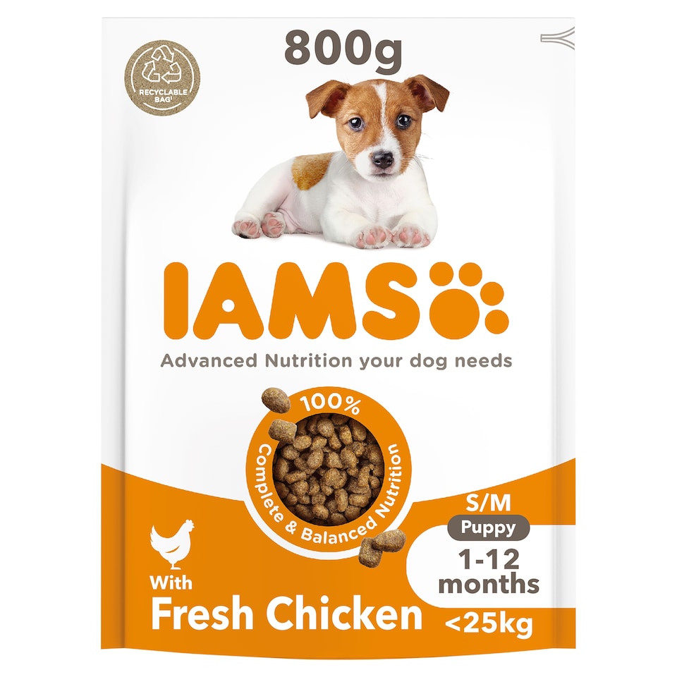 image 1 of Iams Dog Food Puppy Small, Medium With Chicken 800G