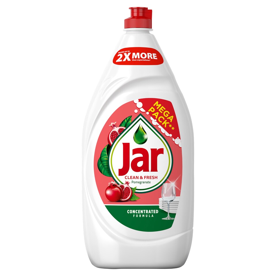 Jar Clean & Fresh Washing Up Liquid Pomegranate & Honeysuckle For Sparkling Clean Dishes 1350ML