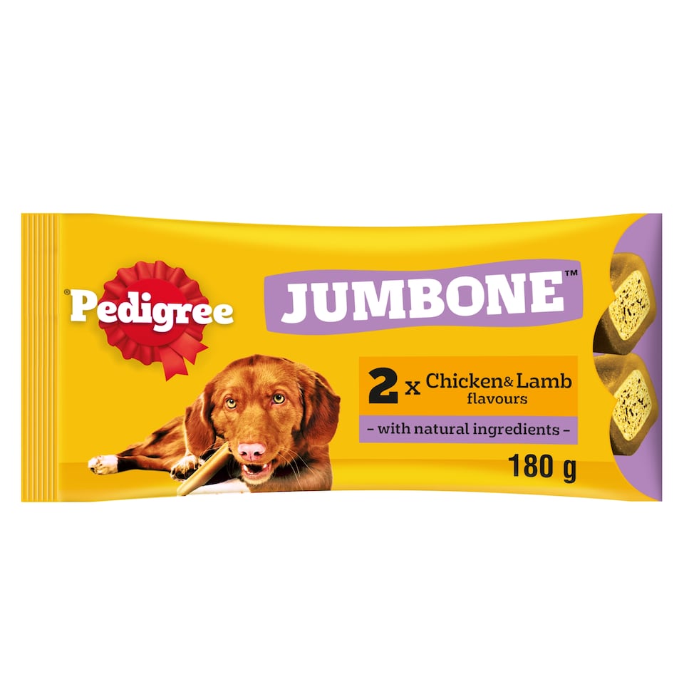 image 1 of Pedigree Jumbone Medium Dog Treats Chicken & Lamb 2 Chews 180g