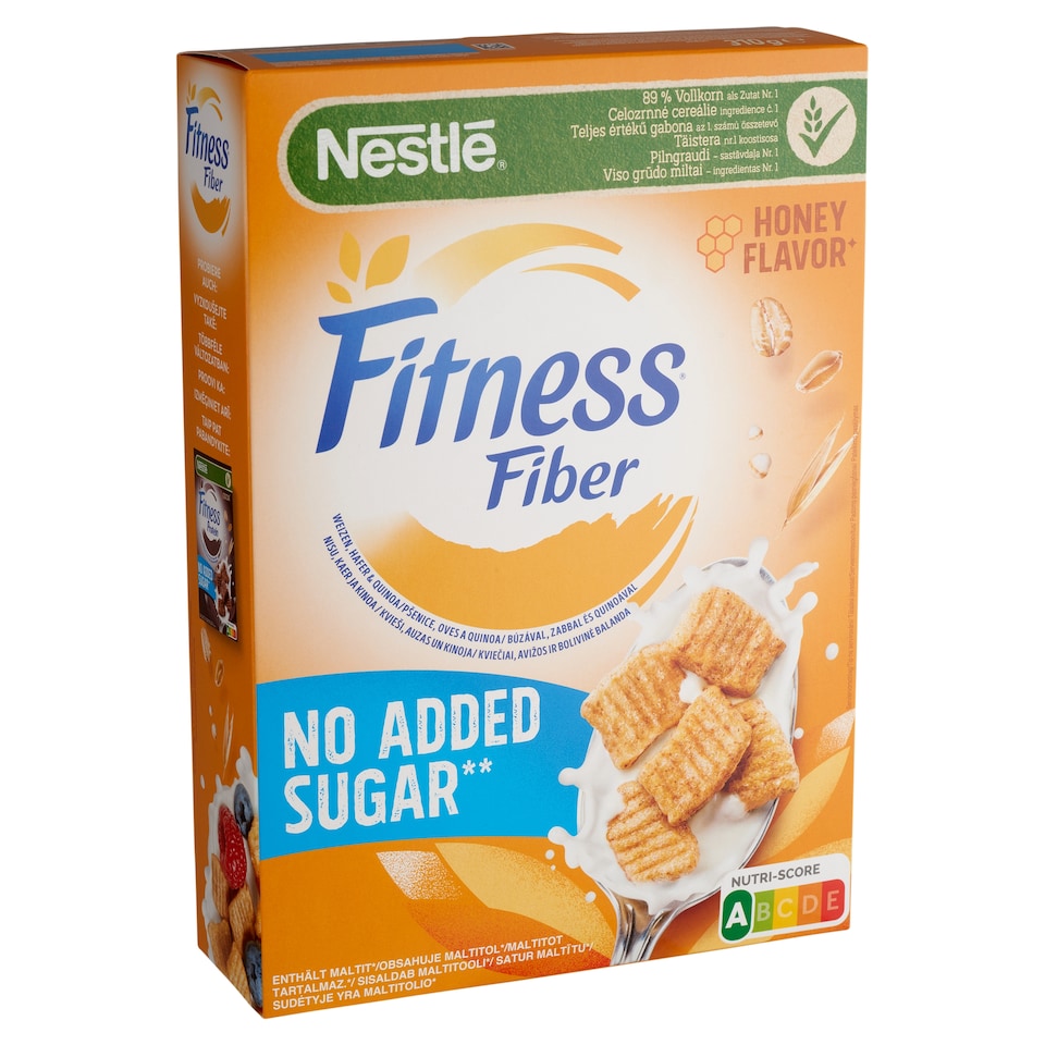 Nestlé Fitness Fiber méz ízű gabonapehely teljes értékű búzával, édesítőszerrel 310 g   1. kép