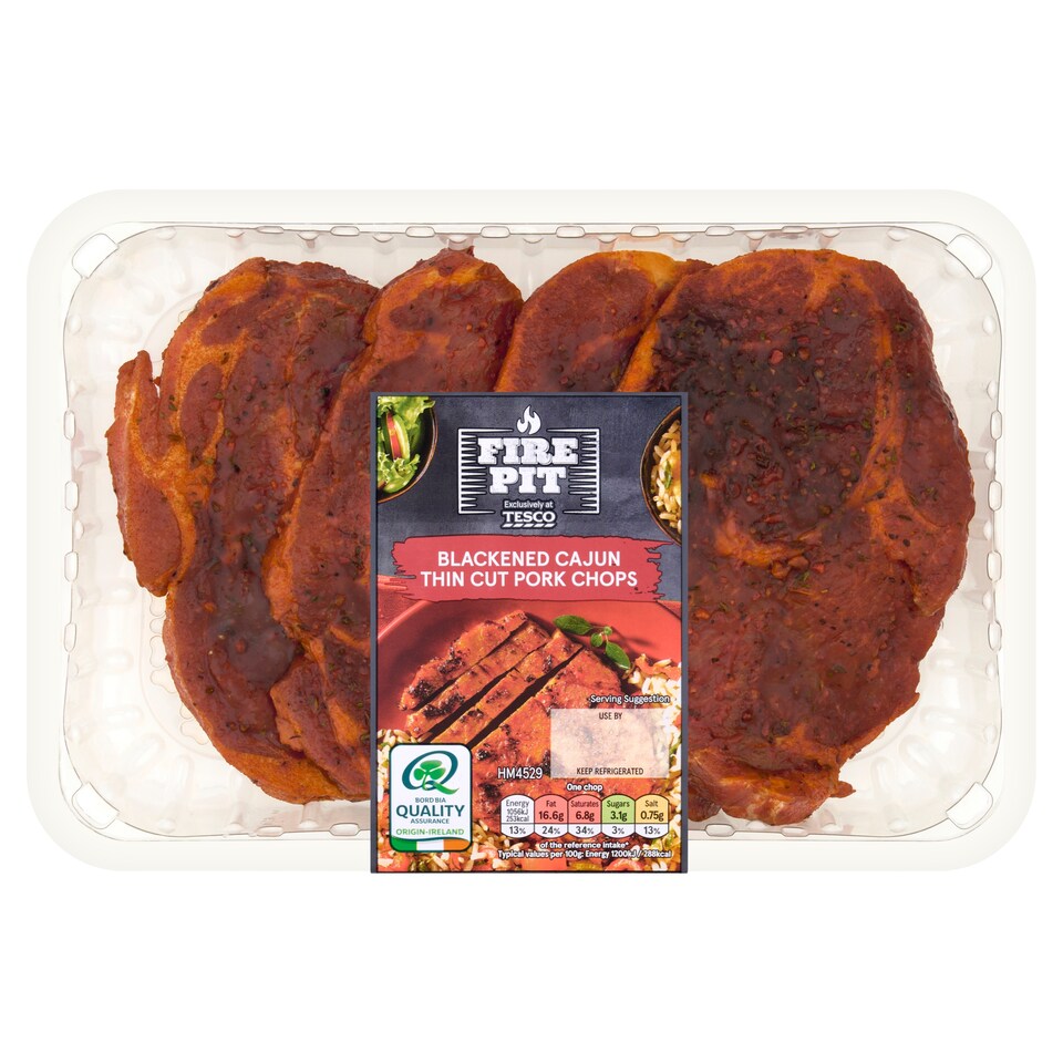 Fire Pit Tesco Blackened Cajun Thin Cut Pork Chops 510G