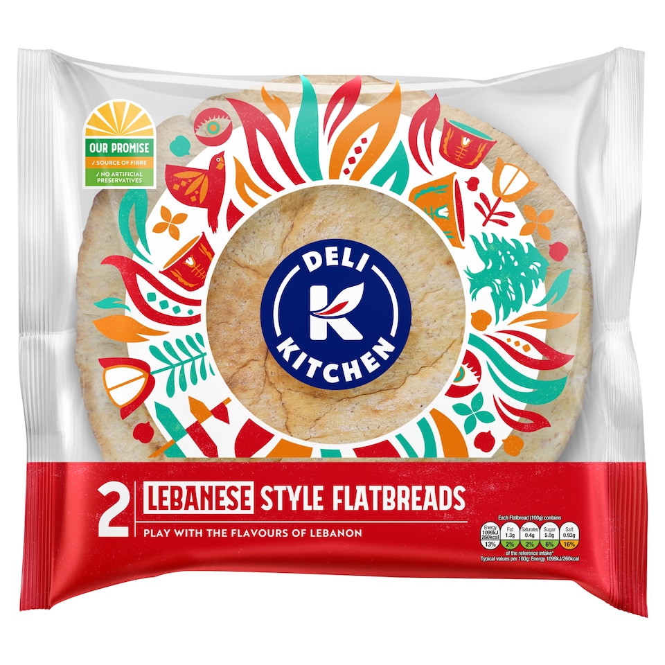 Deli Kitchen Lebanese Style Flatbreads 2 pack