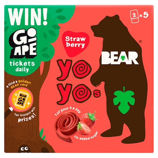Bear Strawberry Yoyo Multipack 5X20g Tesco Groceries