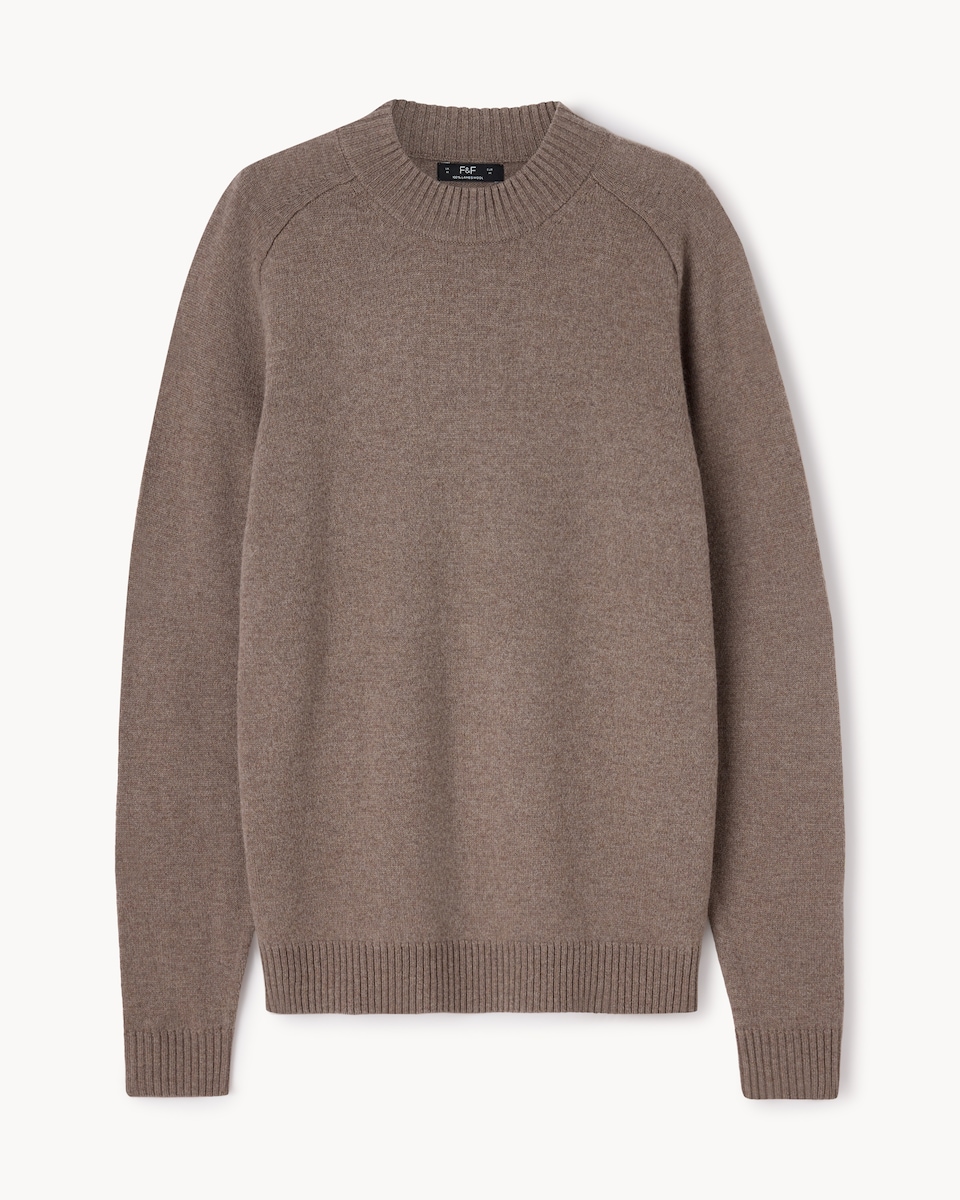 image 1 of F&F Lambswool Crew Neck Jumper in Neutral