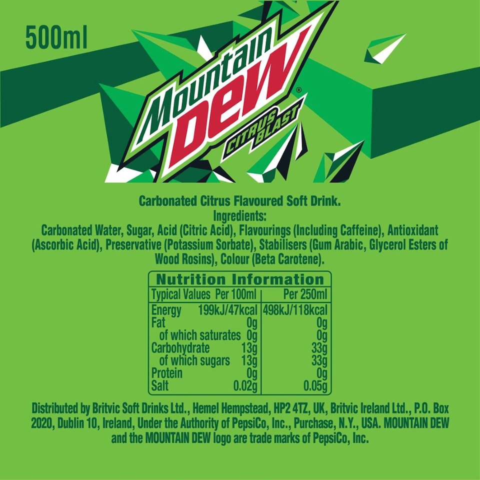 image 1 of Mountain Dew Citrus Blast Bottle 500ml