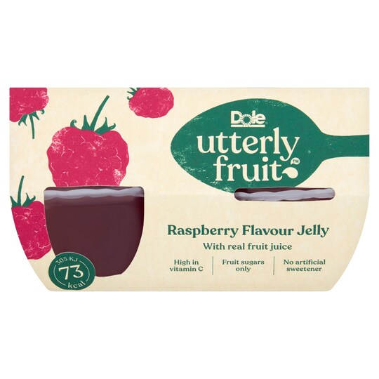Dole Utterly Fruit Jelly Raspberry 4X116g Tesco Groceries