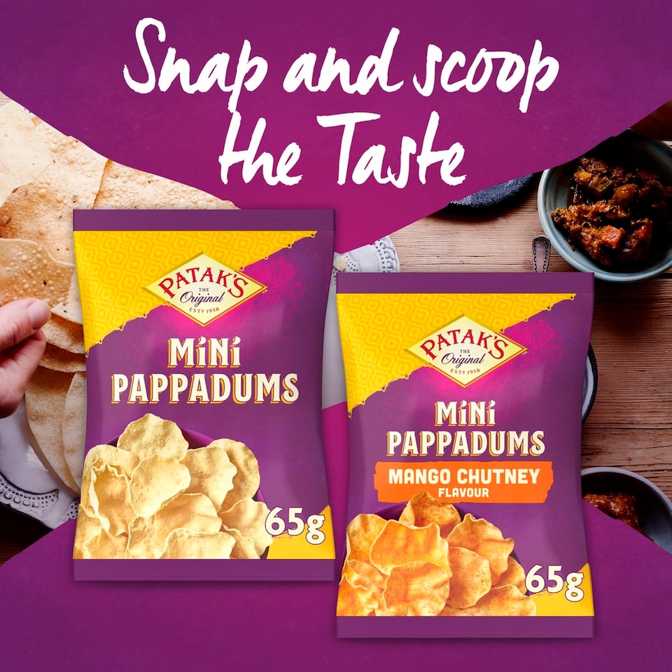 image 1 of Patak's Mango Chutney Mini Pappadums 65g