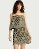 image 1 of F&F Pure Cotton Embroidered Co-ord Mini Skirt in Khaki