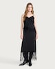 image 1 of F&F Satin Lace Trim Co-ord Midi Skirt in Black